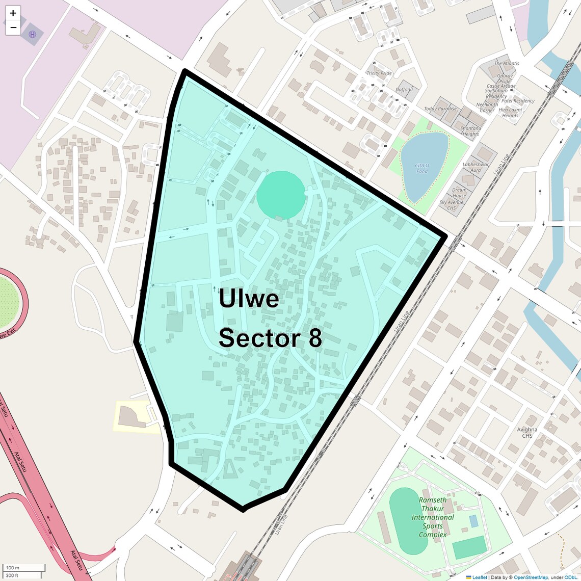 Location Map of Ulwe Sector 8, Navi Mumbai
