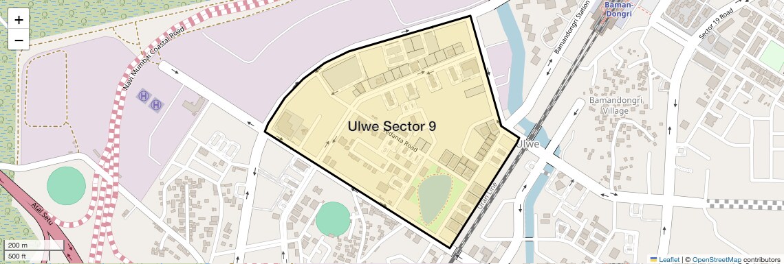 Location Map of Ulwe Sector 9, Navi Mumbai