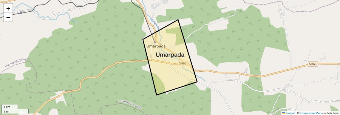 Location Map of Umarpada, Surat