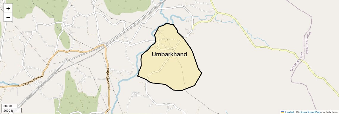 Location Map of Umbarkhand, Thane