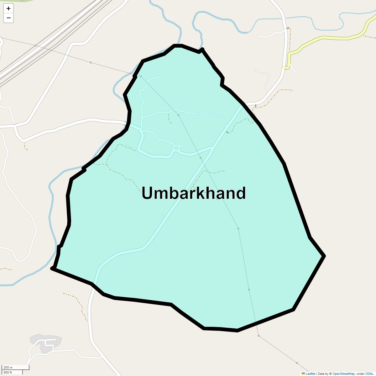 Location Map of Umbarkhand, Thane