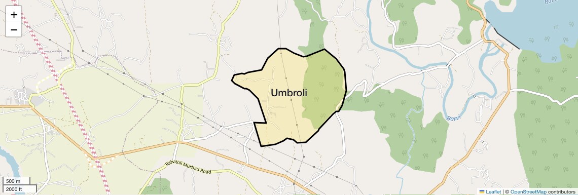 Location Map of Umbroli, Thane