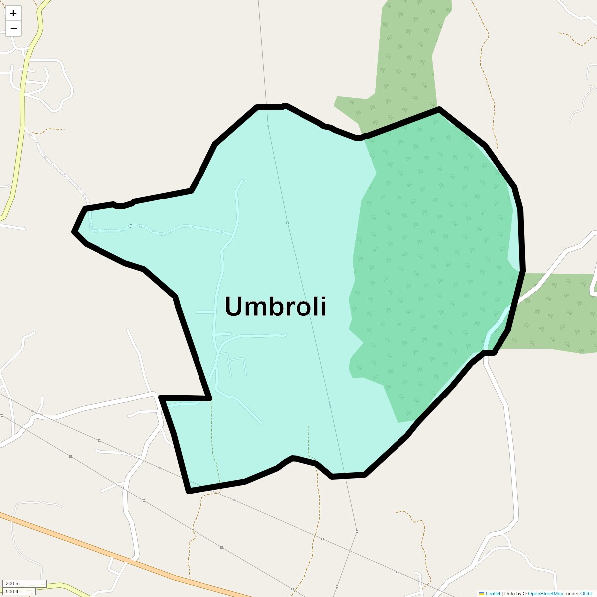 Location Map of Umbroli, Thane