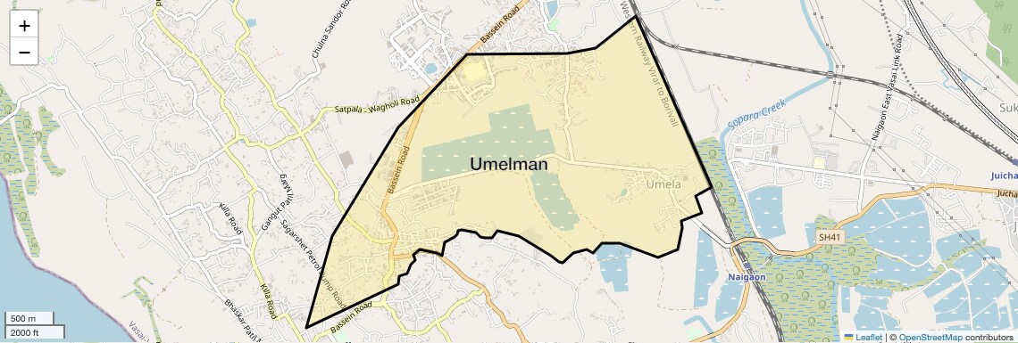 Location Map of Umelman, Palghar