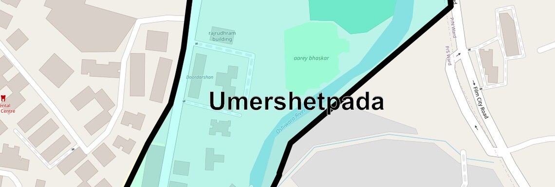 Location Map of Umershetpada, Mumbai