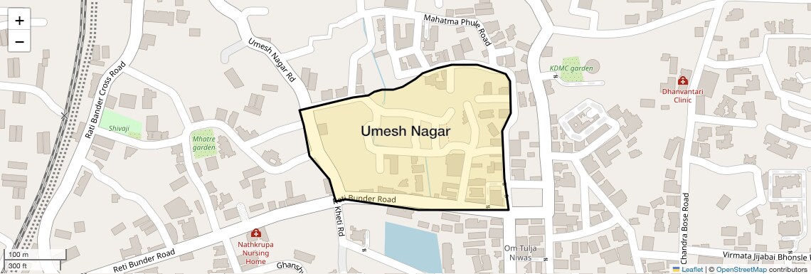 Location Map of Umesh Nagar, Thane