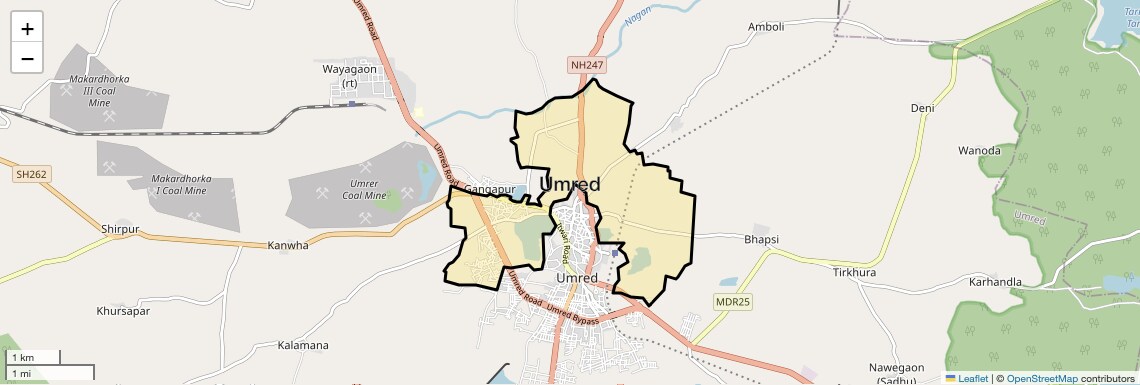 Location Map of Umred, Nagpur