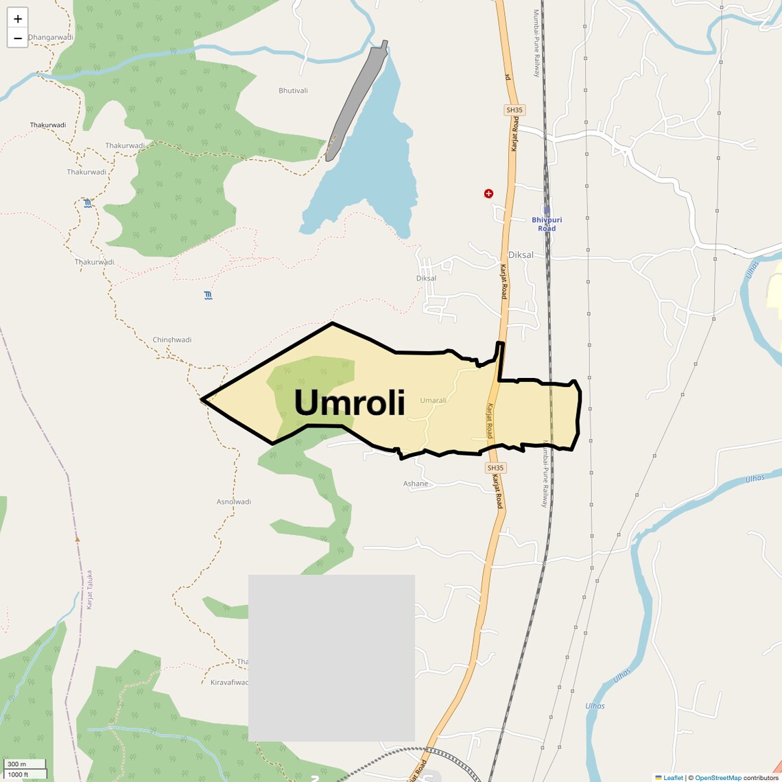 Location Map of Umroli, Navi Mumbai