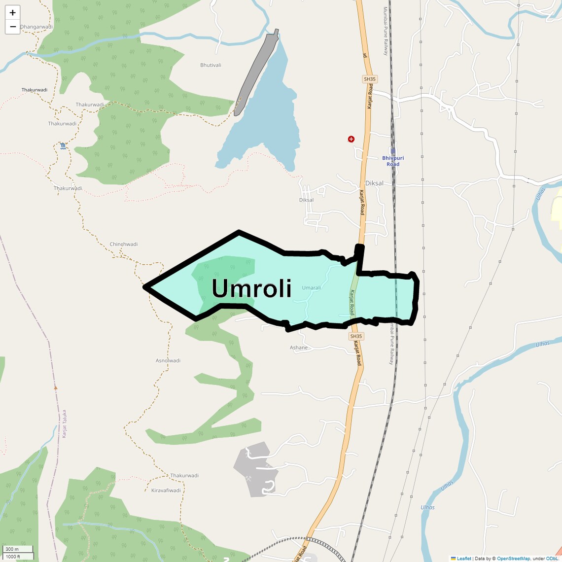 Location Map of Umroli, Navi Mumbai