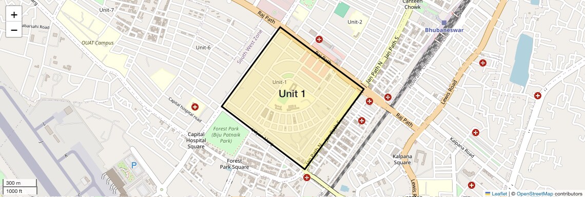 Location Map of Unit 1, Bhubaneswar