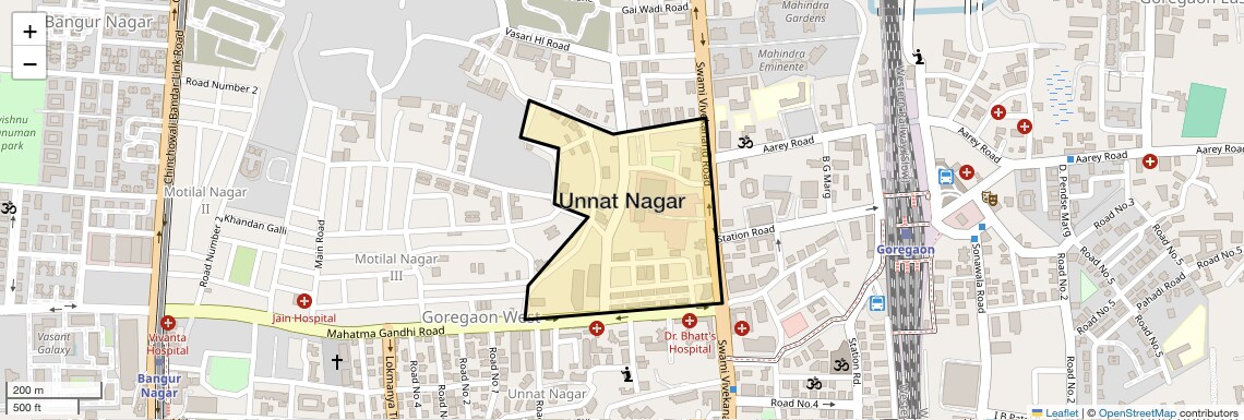 Location Map of Unnat Nagar, Mumbai