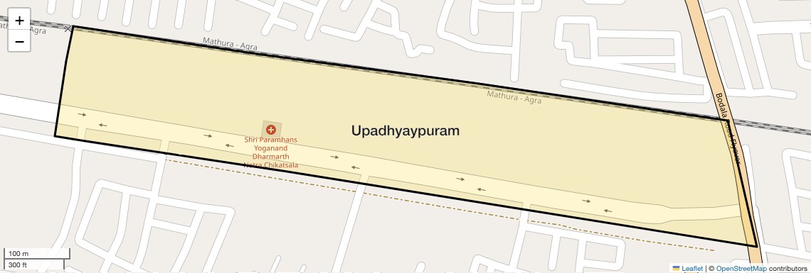 Location Map of Upadhyaypuram, Agra