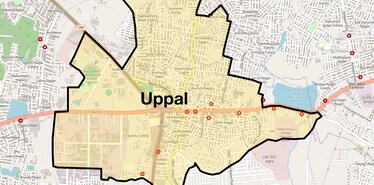 Location Map of Uppal, Hyderabad