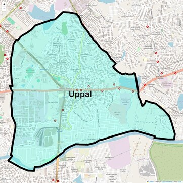 Location Map of Uppal, Hyderabad