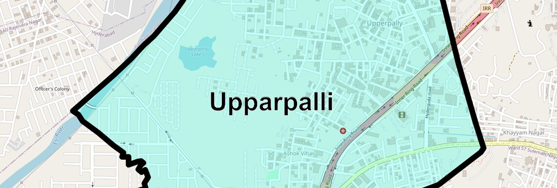 Location Map of Upparpalli, Hyderabad