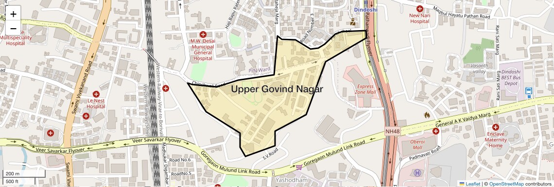 Location Map of Upper Govind Nagar, Mumbai
