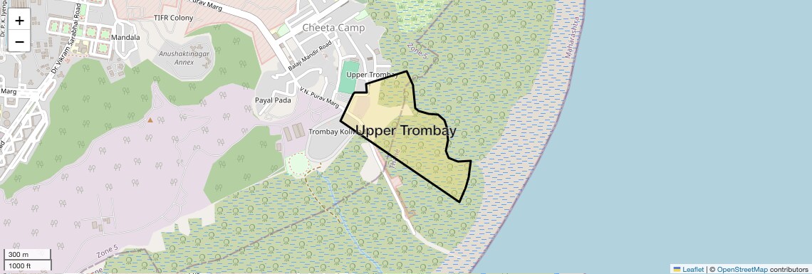 Location Map of Upper Trombay, Mumbai
