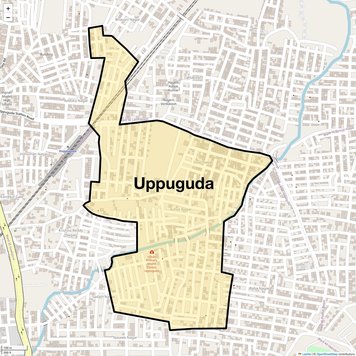 Location Map of Uppuguda, Hyderabad
