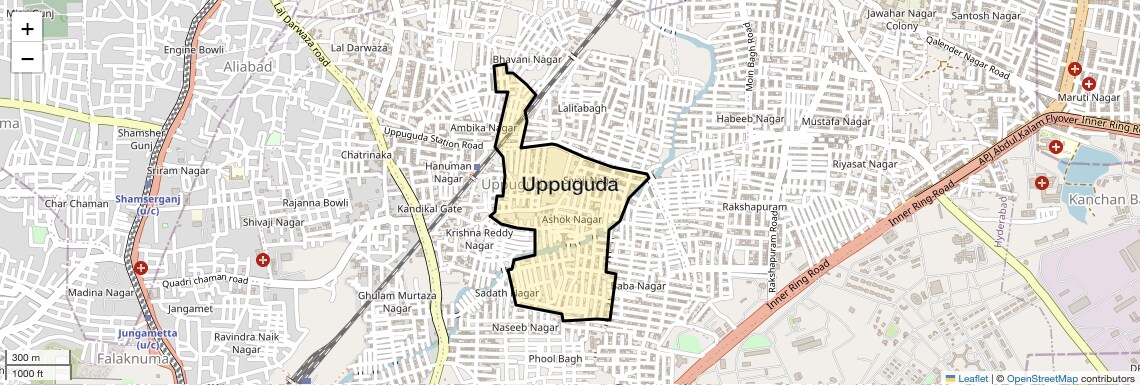 Location Map of Uppuguda, Hyderabad