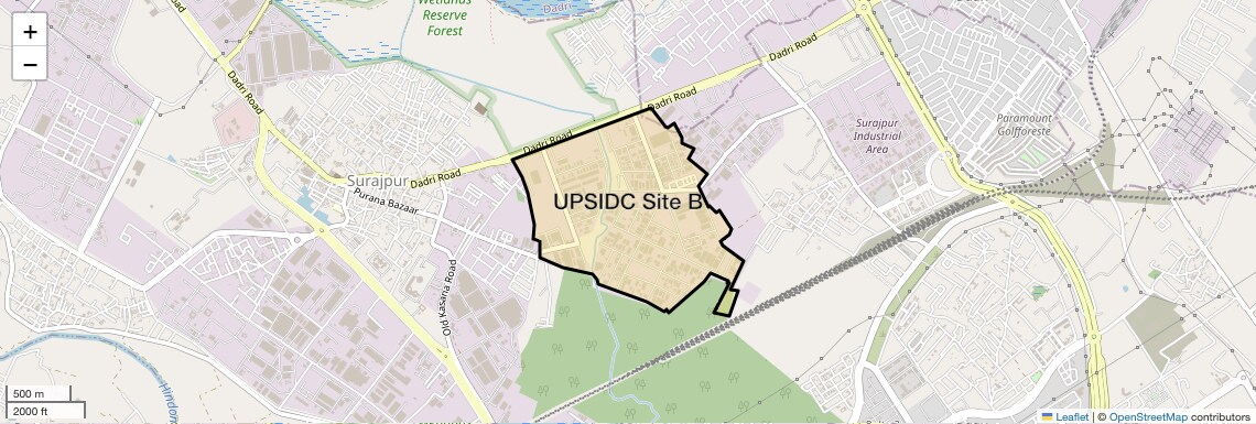 Location Map of UPSIDC Site B, Greater Noida