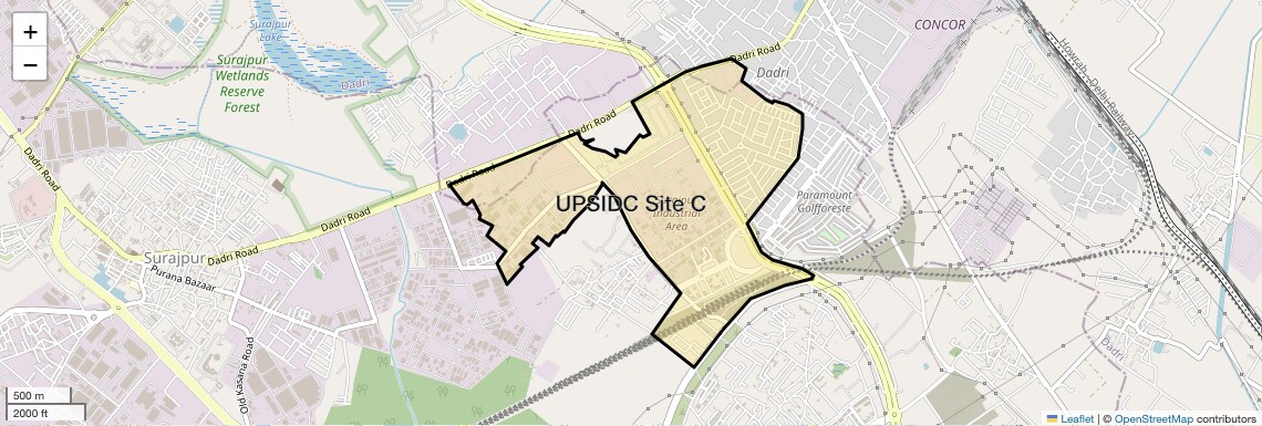 Location Map of UPSIDC Site C, Greater Noida