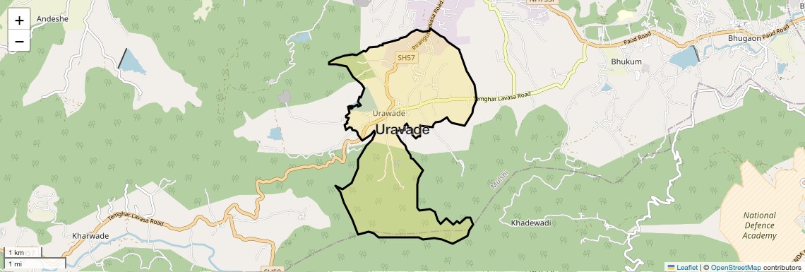 Location Map of Uravade, Pune