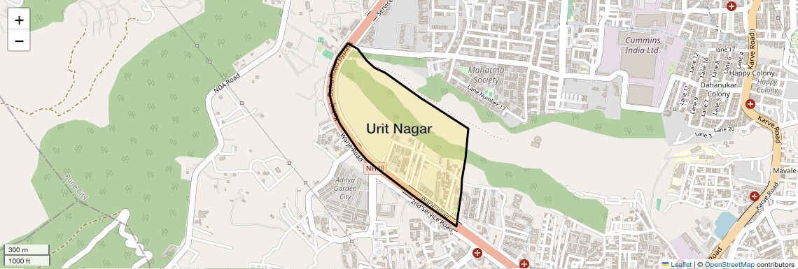 Location Map of Urit Nagar, Pune