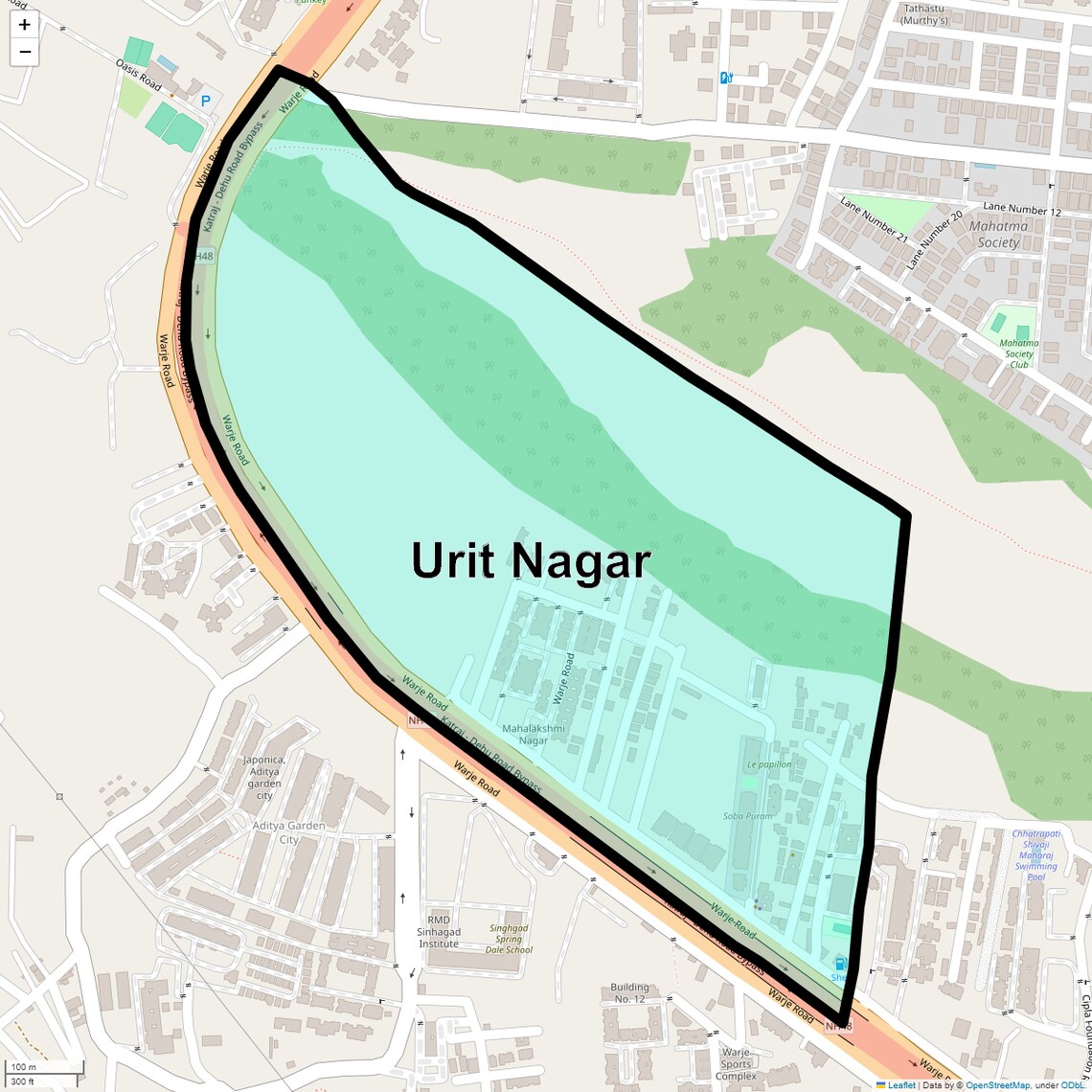 Location Map of Urit Nagar, Pune