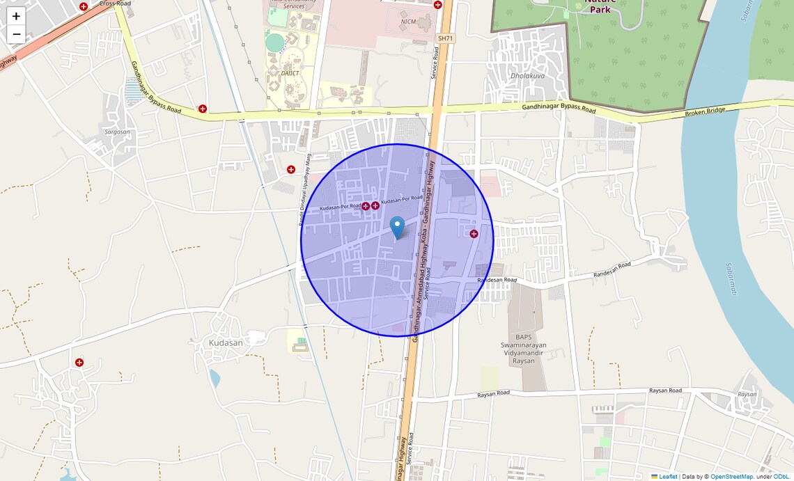 Location Map of Urjanagar, Ahmedabad
