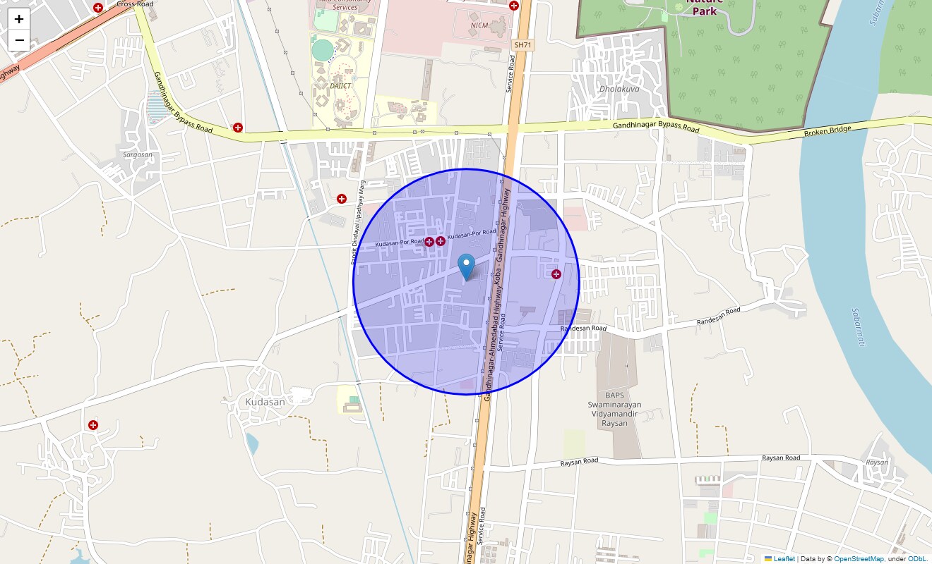 Location Map of Urjanagar, Ahmedabad