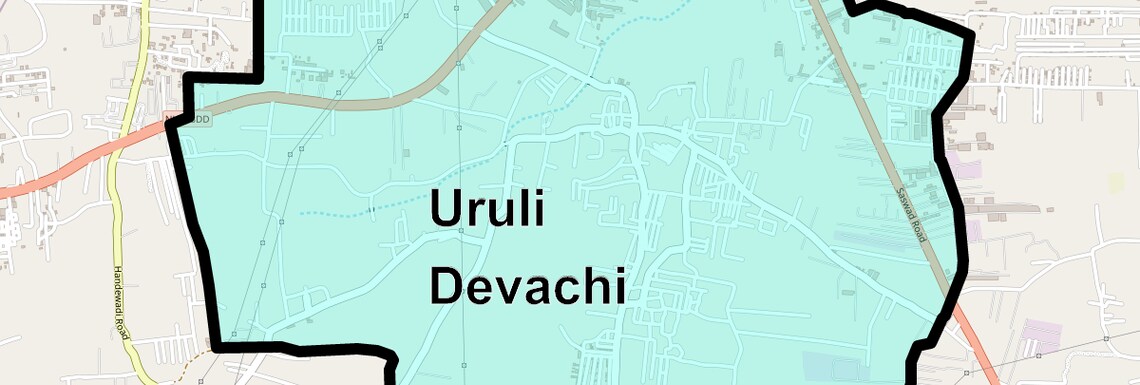 Location Map of Uruli Devachi, Pune