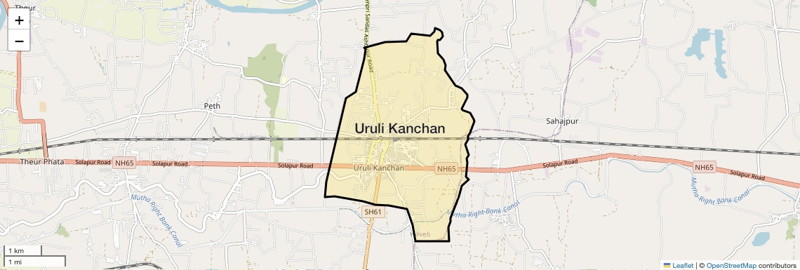 Location Map of Uruli Kanchan, Pune