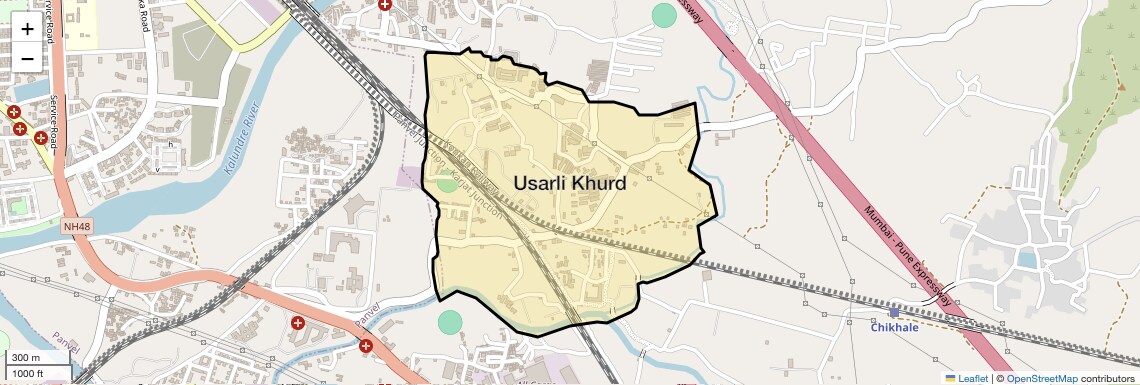 Location Map of Usarli Khurd, Navi Mumbai