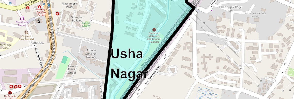 Location Map of Usha Nagar, Mumbai