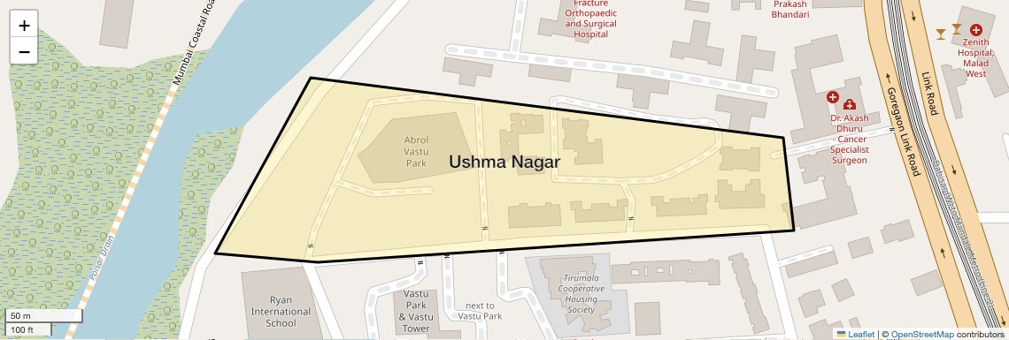 Location Map of Ushma Nagar, Mumbai