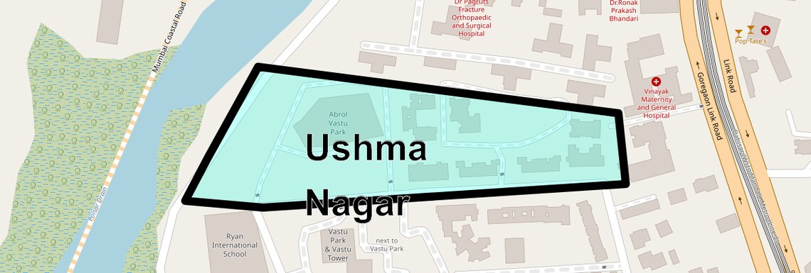 Location Map of Ushma Nagar, Mumbai