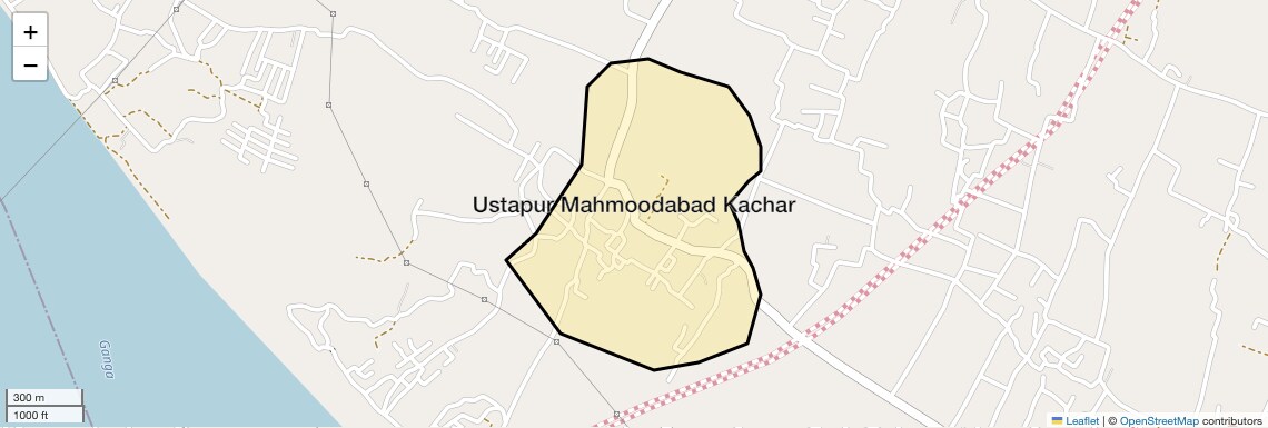 Location Map of Ustapur Mahmoodabad Kachar, Allahabad