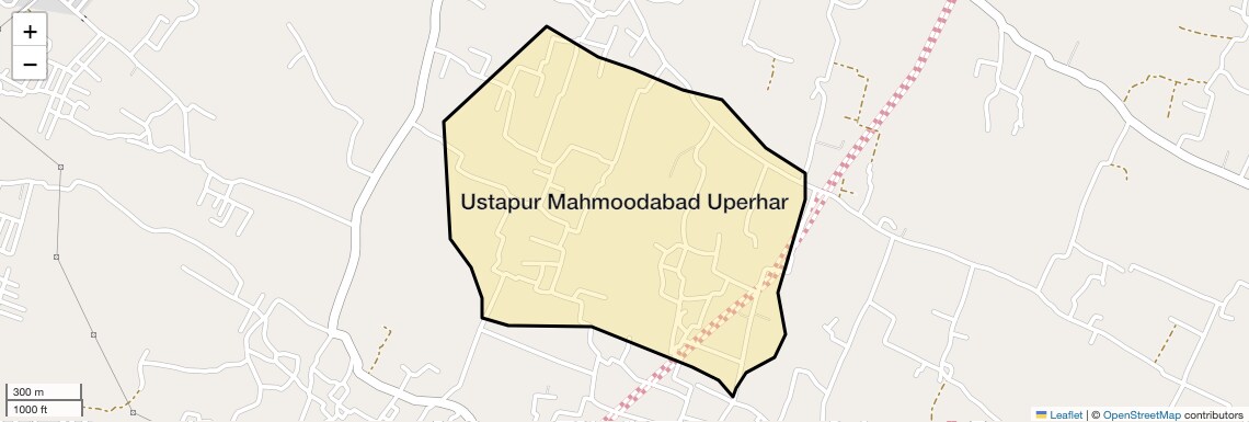 Location Map of Ustapur Mahmoodabad Uperhar, Allahabad