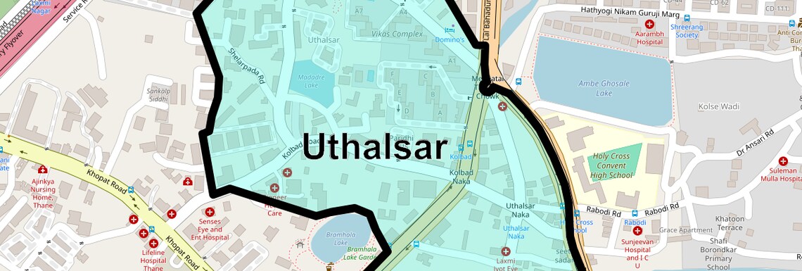 Location Map of Uthalsar, Thane