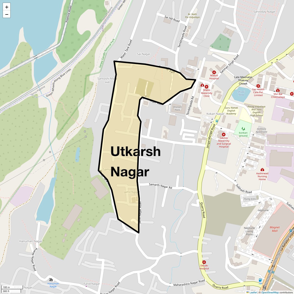 Location Map of Utkarsh Nagar, Mumbai