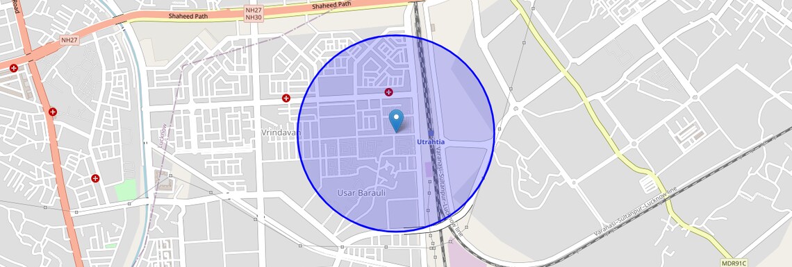 Location Map of Utrahtia, Lucknow