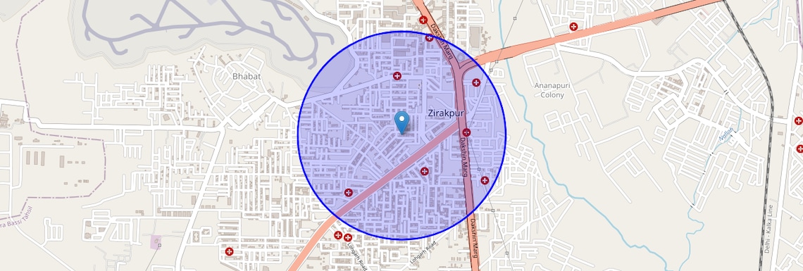 Location Map of Utrathiya, Zirakpur