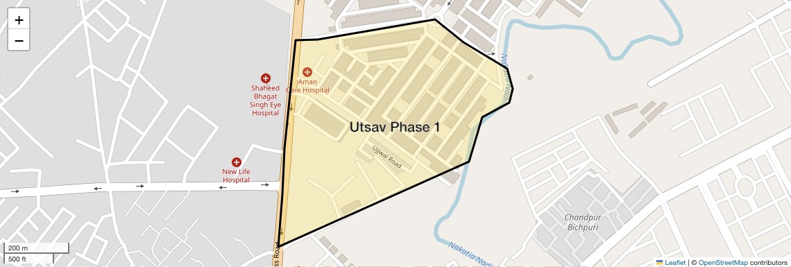Location Map of Utsav Phase 1, Bareilly