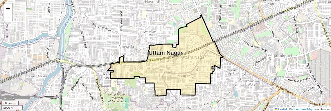 Uttam Nagar Map