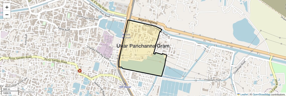 Location Map of Uttar Panchanna Gram, Kolkata