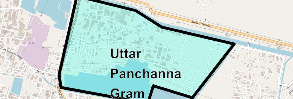 Location Map of Uttar Panchanna Gram, Kolkata
