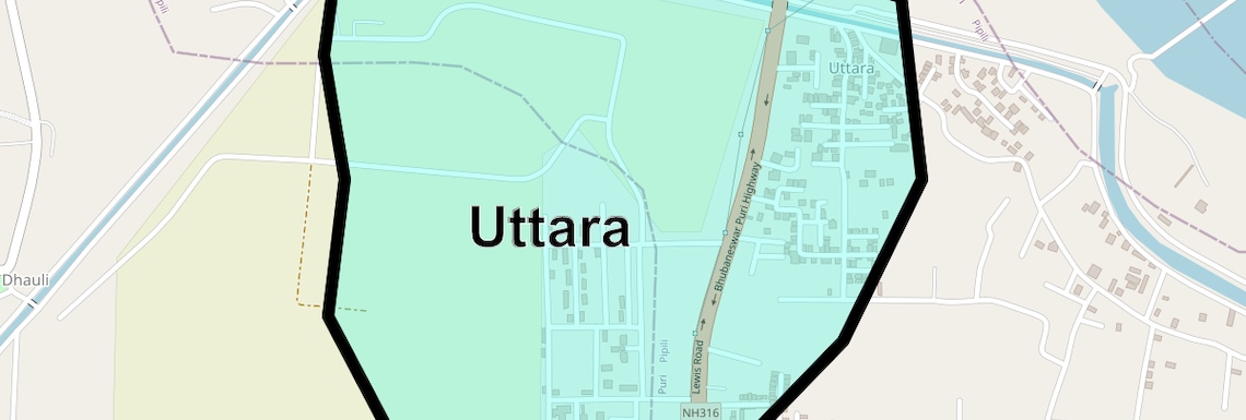 Location Map of Uttara, Bhubaneswar