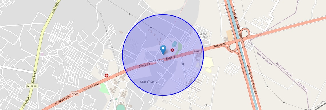 Location Map of Uttardhauna, Lucknow