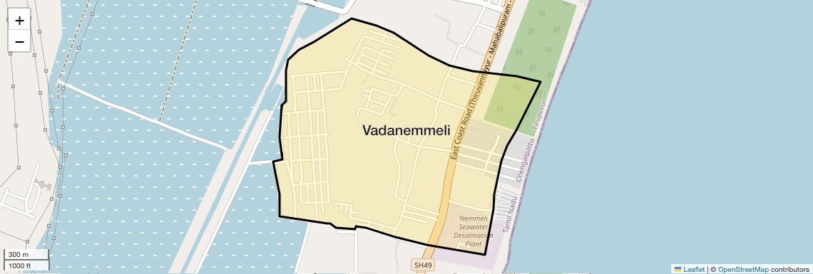 Location Map of Vadanemmeli, Chennai