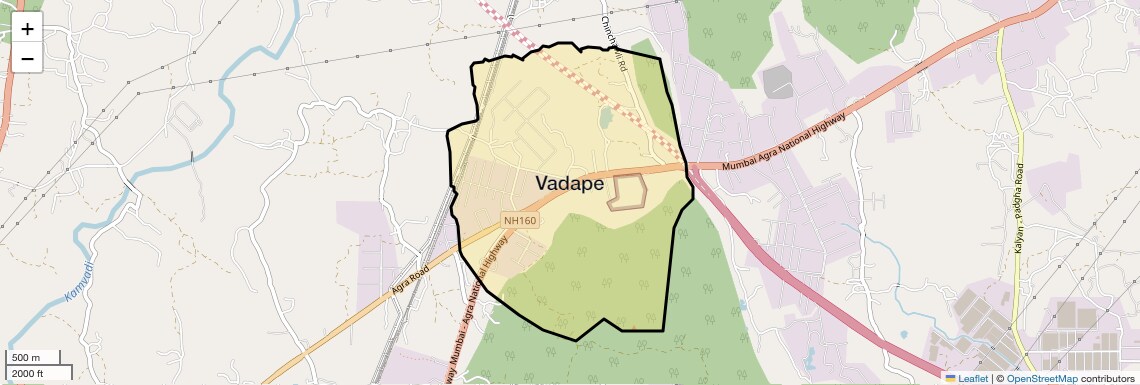 Location Map of Vadape, Thane